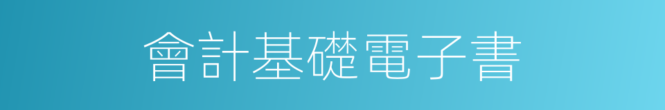 會計基礎電子書的同義詞