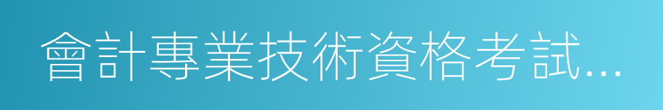 會計專業技術資格考試暫行規定的同義詞