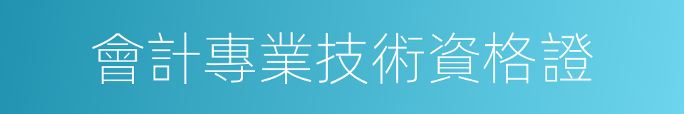 會計專業技術資格證的同義詞