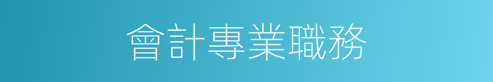 會計專業職務的同義詞