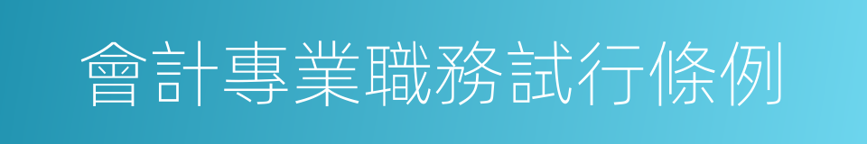 會計專業職務試行條例的同義詞