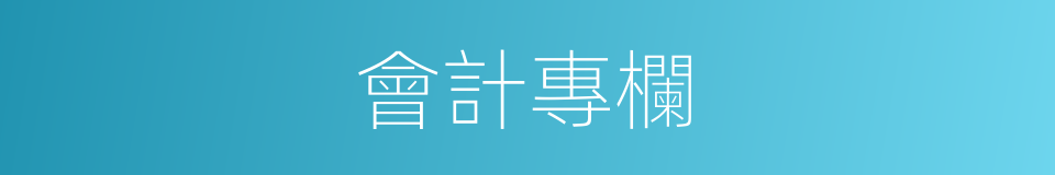 會計專欄的同義詞