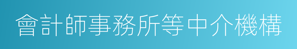 會計師事務所等中介機構的同義詞