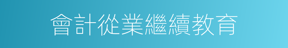 會計從業繼續教育的同義詞