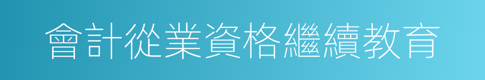 會計從業資格繼續教育的同義詞