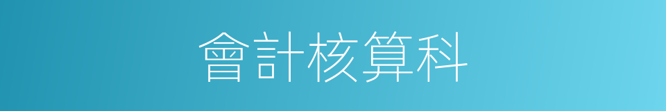 會計核算科的同義詞