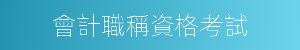 會計職稱資格考試的同義詞
