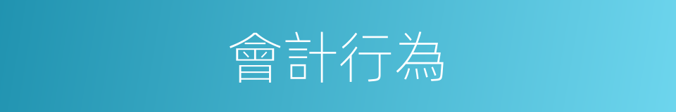會計行為的同義詞