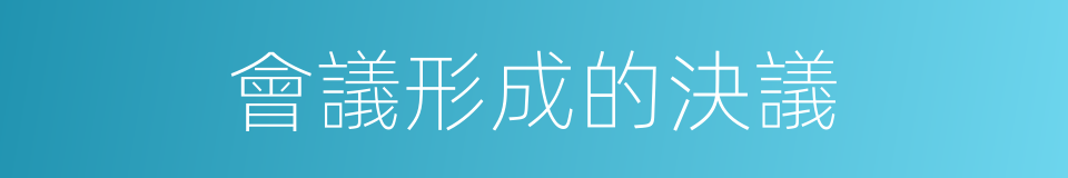 會議形成的決議的同義詞