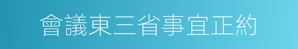 會議東三省事宜正約的同義詞