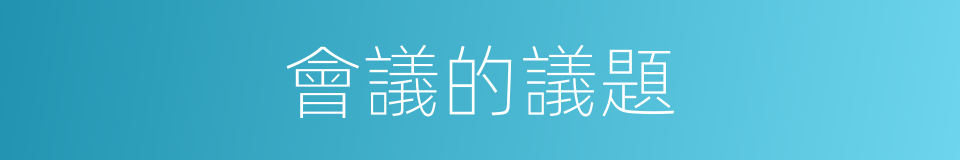 會議的議題的同義詞