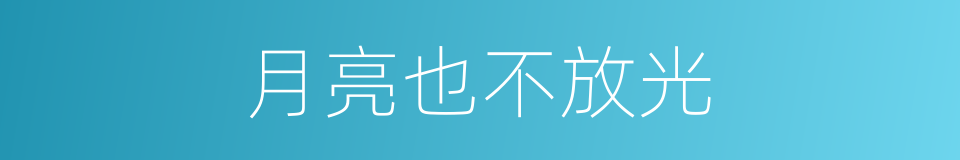 月亮也不放光的同义词