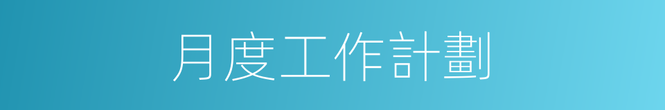 月度工作計劃的同義詞