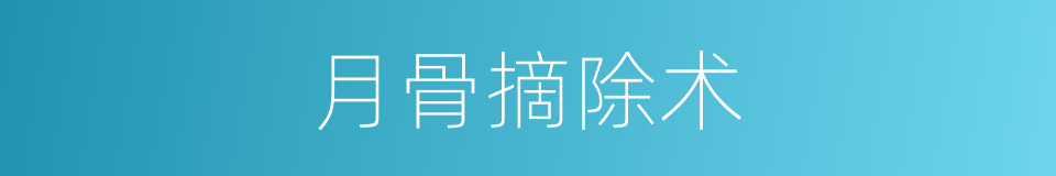 月骨摘除术的同义词
