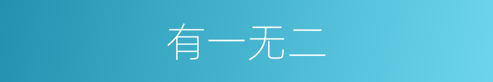 有一无二的意思