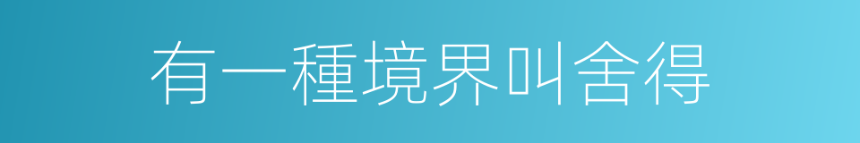 有一種境界叫舍得的同義詞