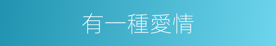 有一種愛情的同義詞