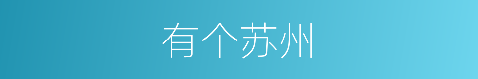 有个苏州的同义词