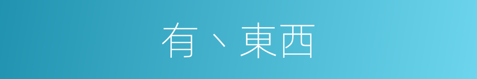 有丶東西的同義詞