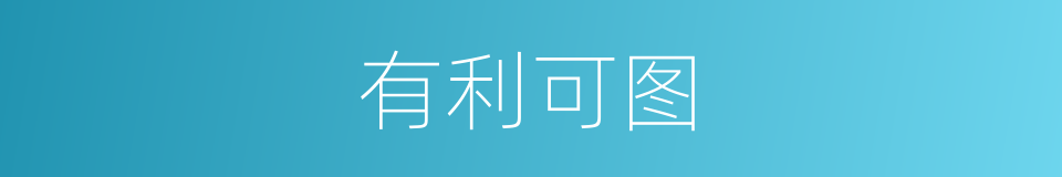 有利可图的意思