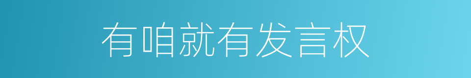 有咱就有发言权的同义词