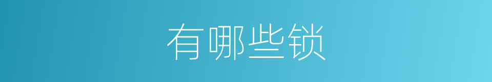 有哪些锁的意思