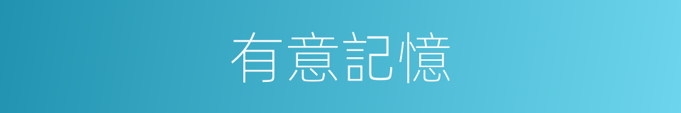 有意記憶的意思