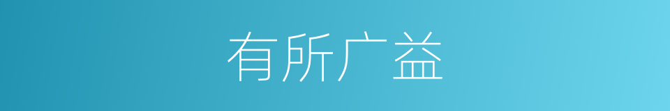 有所广益的意思