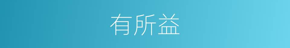 有所益的意思