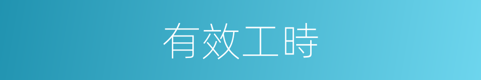 有效工時的同義詞