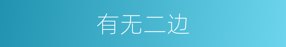 有无二边的同义词