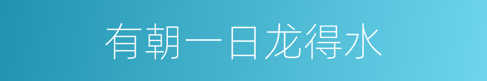 有朝一日龙得水的同义词