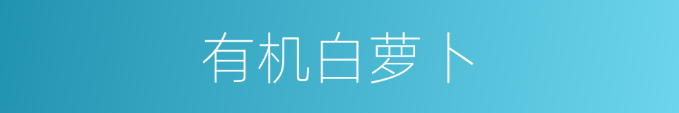 有机白萝卜的同义词