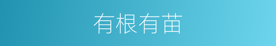 有根有苗的意思