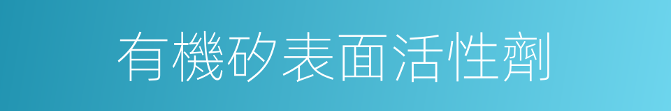 有機矽表面活性劑的同義詞