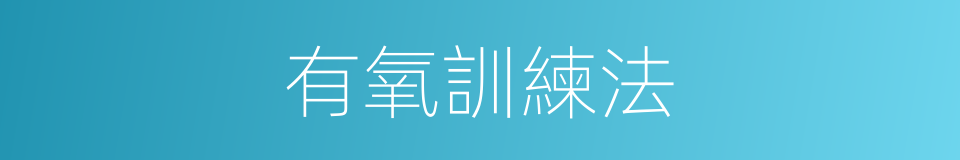 有氧訓練法的同義詞