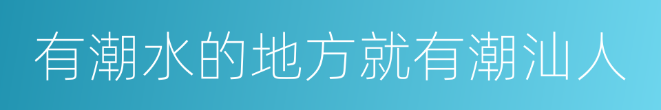 有潮水的地方就有潮汕人的同义词