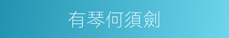 有琴何須劍的同義詞