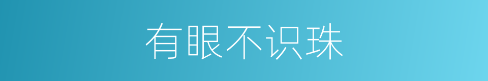 有眼不识珠的同义词