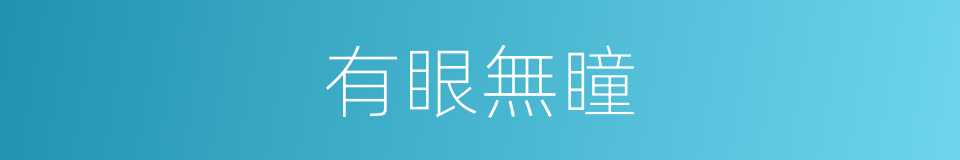 有眼無瞳的意思