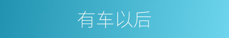 有车以后的同义词