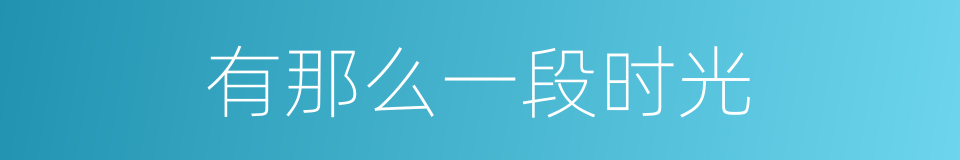 有那么一段时光的同义词