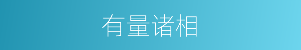 有量诸相的意思