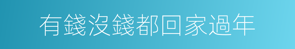 有錢沒錢都回家過年的同義詞
