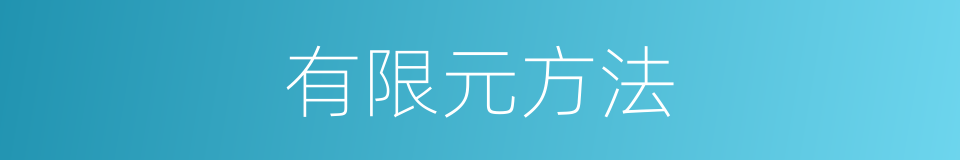 有限元方法的同义词