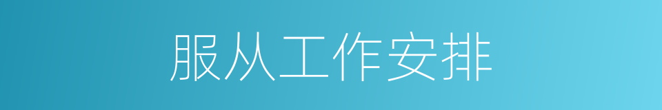 服从工作安排的同义词
