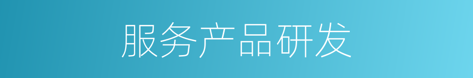 服务产品研发的同义词