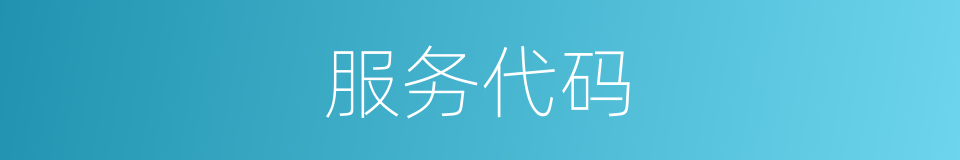 服务代码的同义词