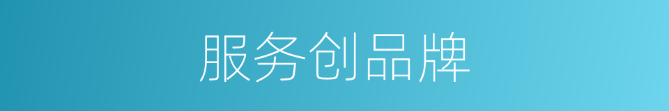 服务创品牌的同义词