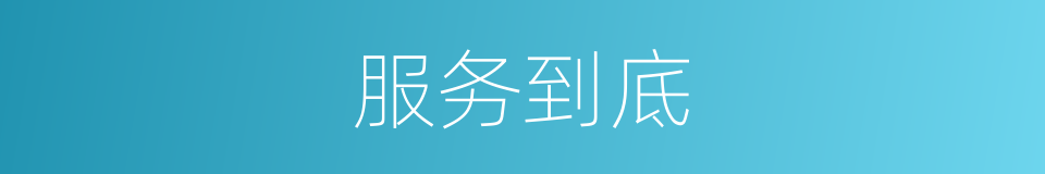 服务到底的意思